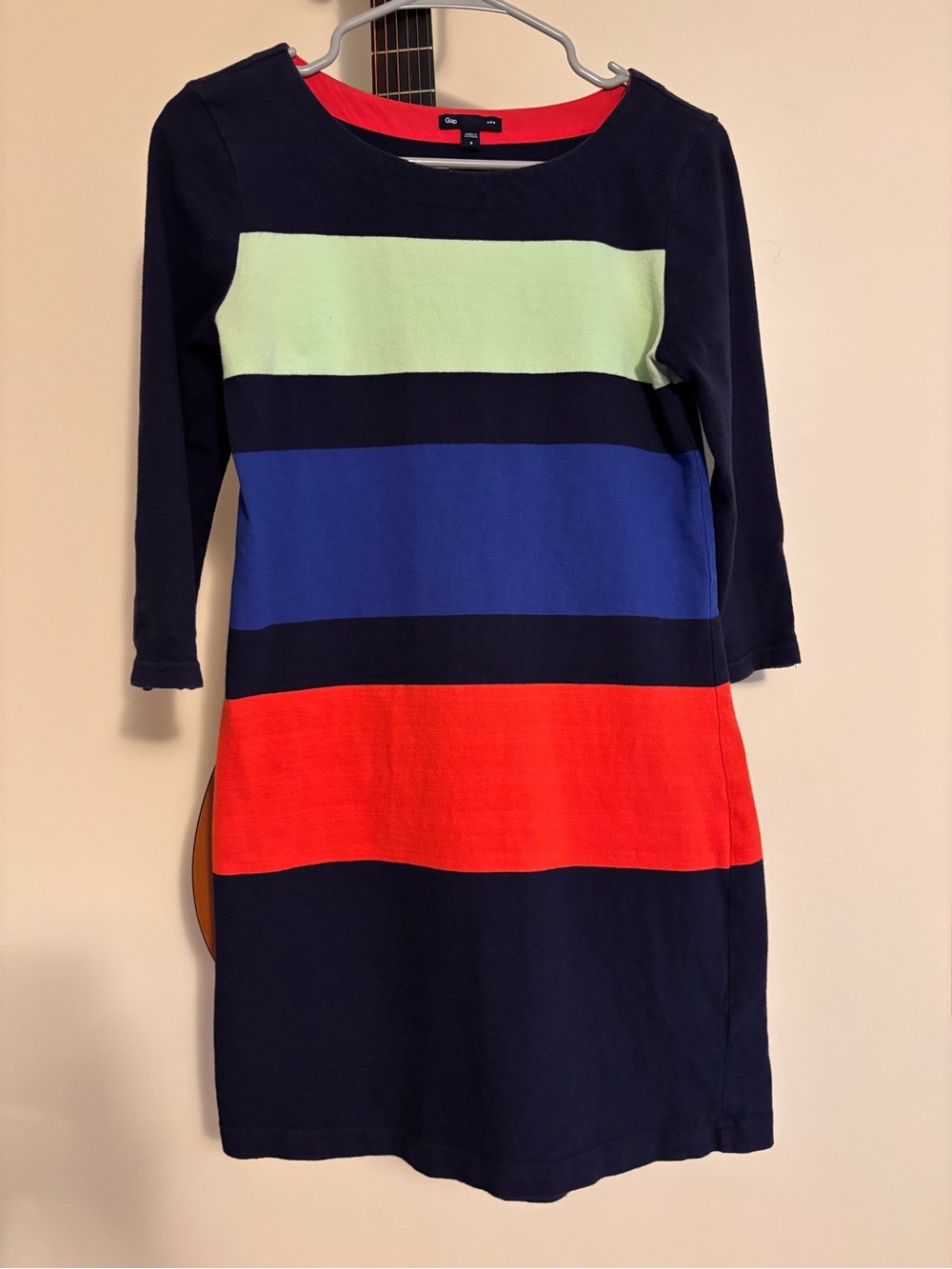 Vintage Gap Colorblock Stripe Shift Dress Size Small
